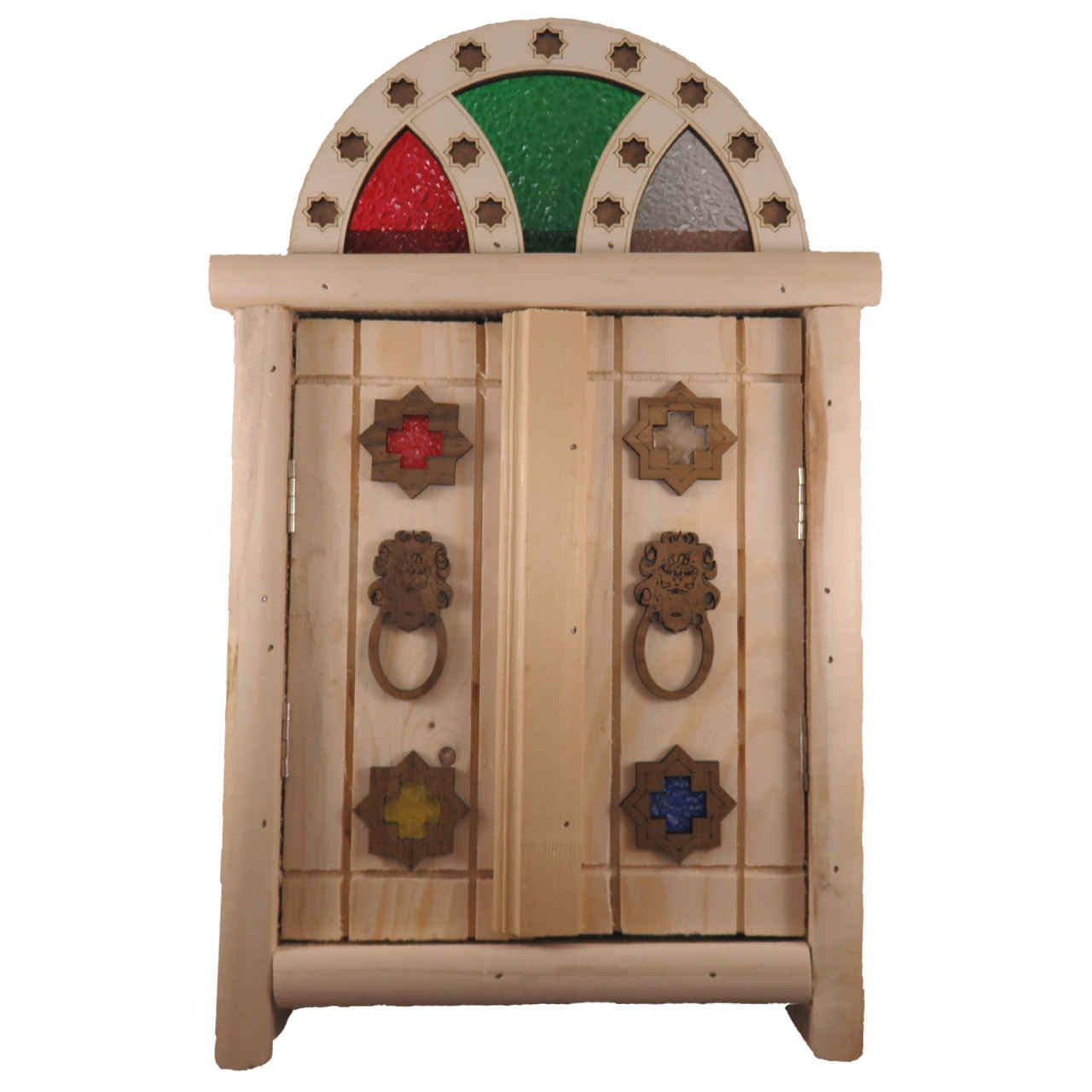 Porte-clés mural en bois persan fait main avec design porte traditionnel