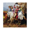 Hand-Knotted Persian Pictorial Rug from Tabriz Depicting Alfred William Strutt a Lassie & her Laddie