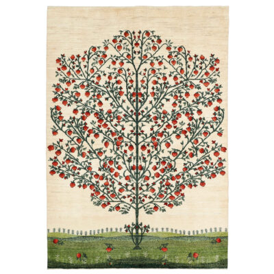 Tapis Gabbeh en laine persane tissé à la main à Shiraz Arbre