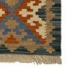 Tapis Kilim en laine persane authentique tissé à la main en Fars Qashqai Vert