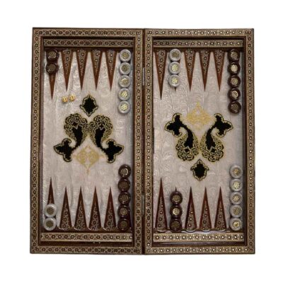 Plateau de Backgammon en Marqueterie Incrustée avec Artisanat Khatamkari
