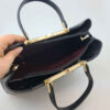 Sac à main Bauletto en cuir noir avec grande capacité pour femmes