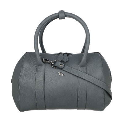 Sac à main Bauletto en cuir gris avec grande capacité pour femmes