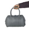 Sac à main Bauletto en cuir gris avec grande capacité pour femmes