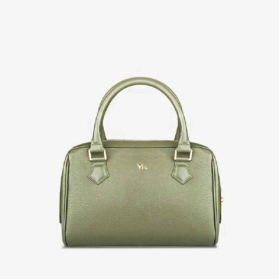 Sac à main Bauletto en cuir véritable avec poignée supérieure pour femmes
