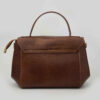 Sac à main Bauletto en cuir marron avec poignée unique et longue sangle