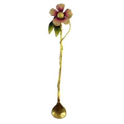 Cuillère à Bar en Laiton avec Design Élégant de Fleurs – Set de 3 Pièces