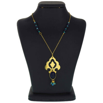 Collier en Laiton Thème Traditionnel Persan pour Femmes avec Agate