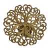 Présentoir de Service en Laiton Motif Floral Traditionnel pour Douceurs