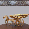 Présentoir de Service en Laiton pour Fruits & Douceurs Motif Cheval Traditionnel