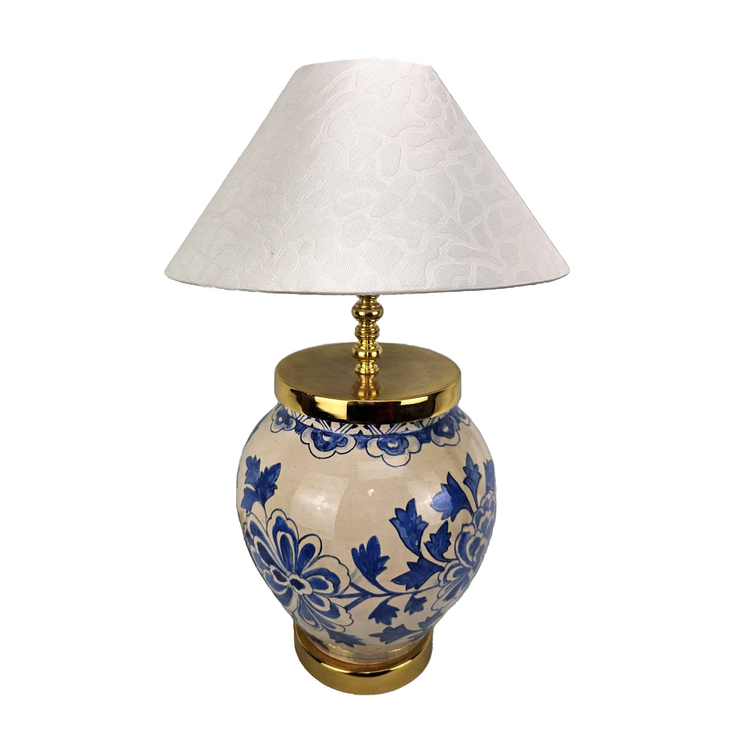 Lampe de table vase en céramique avec abat-jour en tissu – pour une ambiance chaleureuse