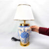 Lampe de table vase en céramique avec abat-jour en tissu – thème oriental