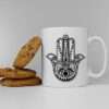 Tasse à Café en Céramique Islamique - Motif Main de Fatima Hamsa