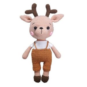 Amigurumi Cerf en Peluche Fait Main – Jouet Marron Chaud | Doux et Confortable