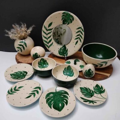 Élégant ensemble de plats Haft-Seen avec miroir – Idéal pour Norouz