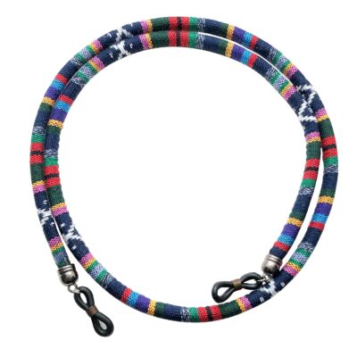Sangle de lunettes – Design rayé traditionnel bleu