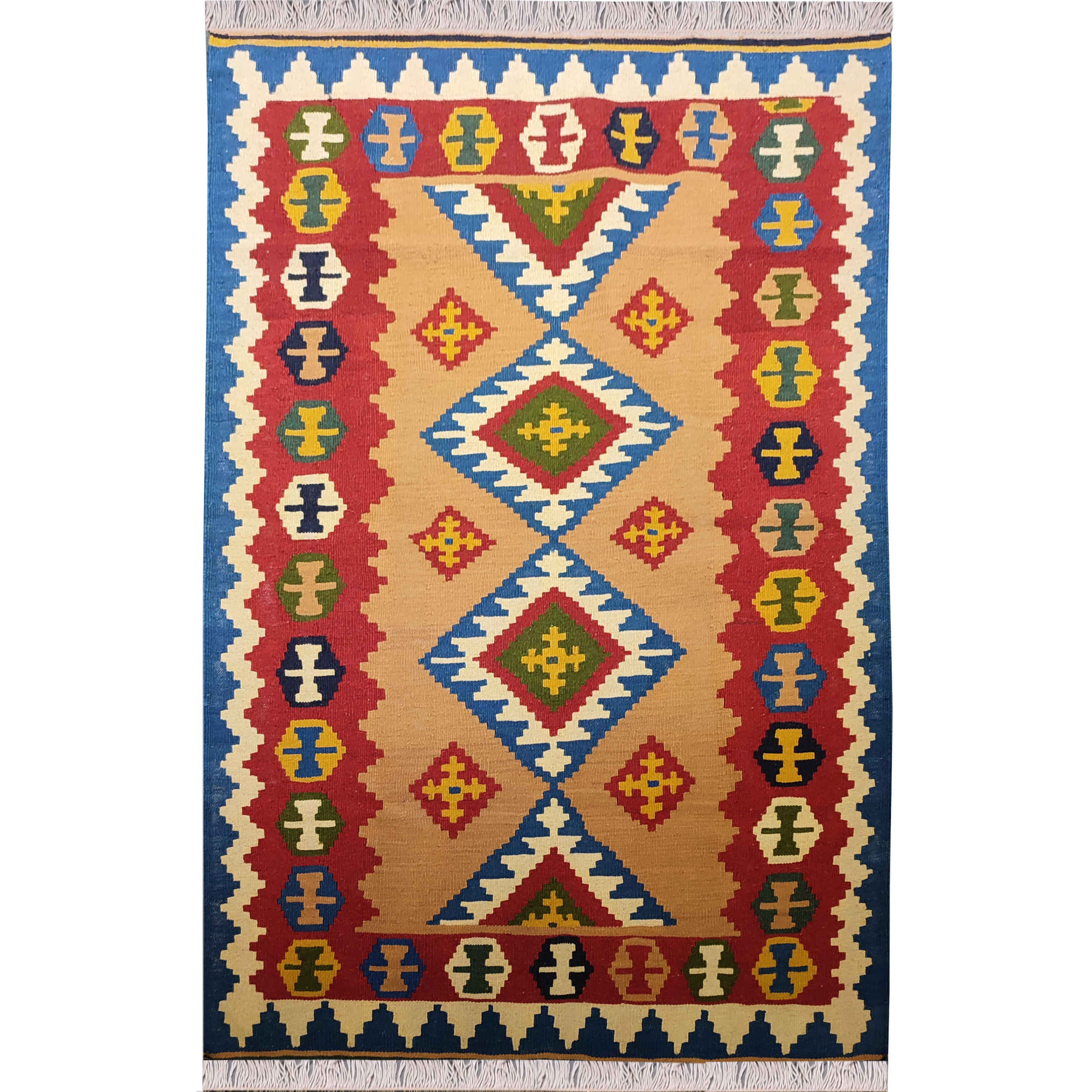 Tapis Kilim en laine persane véritable tissé à la main à Tabriz Tribal