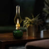 Lampe à huile vintage en verre – coloris vert