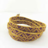 Sangle de lunettes artisanale – Broderie baloutche jaune & violette