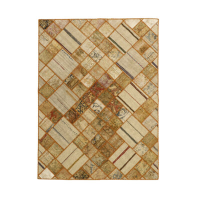 Tapis patchwork noué à la main persan vintage Leila