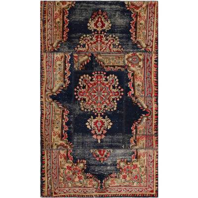 Tapis patchwork noué à la main persan vintage Saltanat