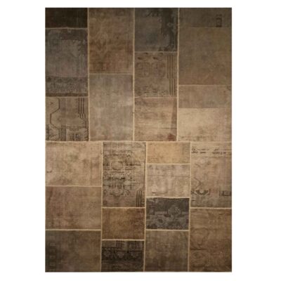 Tapis patchwork noué à la main persan vintage Cozy