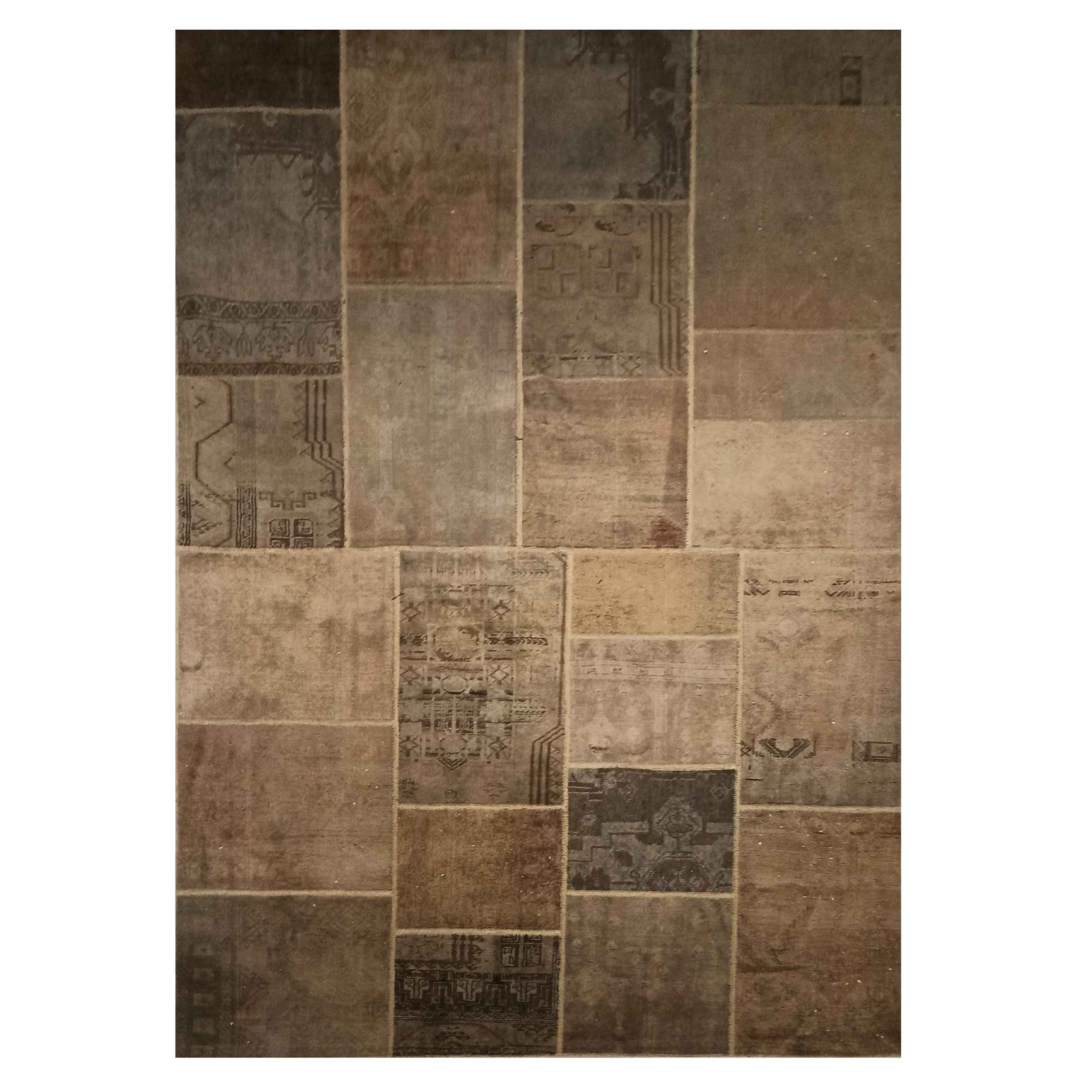 Tapis patchwork noué à la main persan vintage Cozy