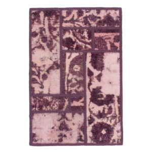 Tapis patchwork noué à la main persan vintage Violet
