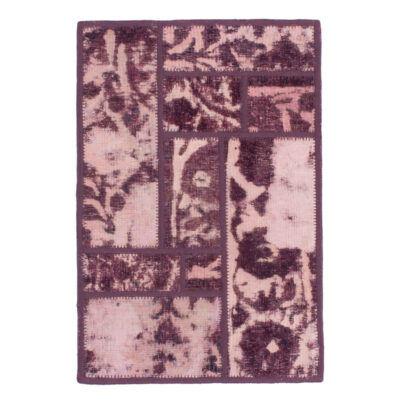 Tapis patchwork noué à la main persan vintage Violet