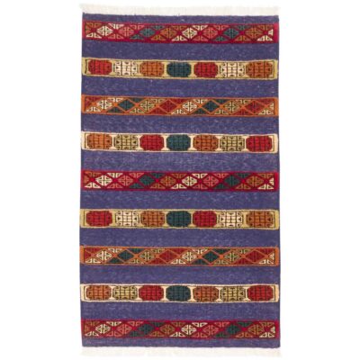 Tapis Kilim en laine persane authentique tissé à la main à Golestan Bleu