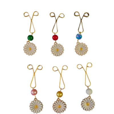 Pince U pour Hijab pour Femmes Musulmanes avec Pendentif Camomille (6 pièces)