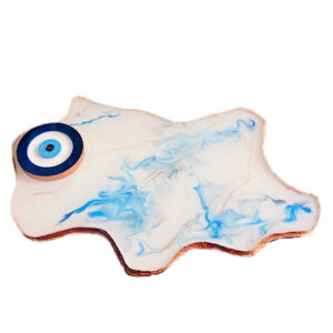 Handcrafted Pottery Incense Holder – Evil Eye Design