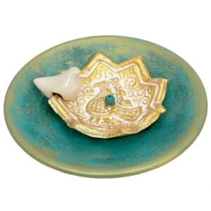 Handcrafted Pottery Incense Holder – Bird Design