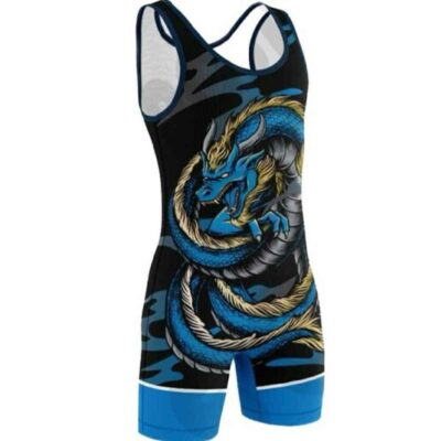 Singlet de Lutte Sans Manches pour Hommes Iranien Modèle Dragon