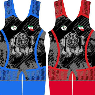 Singlet de Lutte Sans Manches pour Hommes Iranien Modèle Leopard