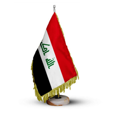 Drapeau de Bureau et de Table de l’Irak avec Base en Pierre