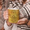 Tasse à Café en Céramique Islamique - Motif Hamsa Élégant