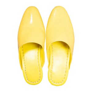 Chaussons de style islamique jaunes en cuir artificiel