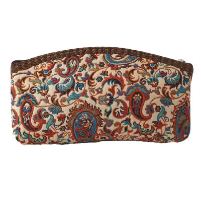 Trousse de maquillage persane en tissu Termeh à motif cachemire pour femme