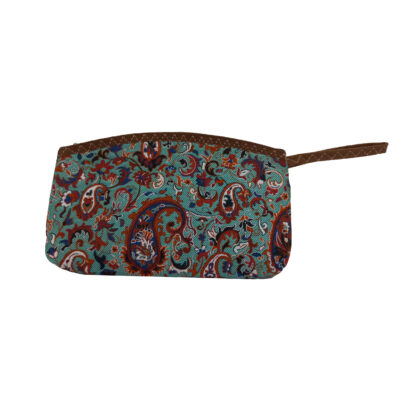 Trousse de maquillage persane en tissu Termeh à motif cachemire avec fermeture éclair