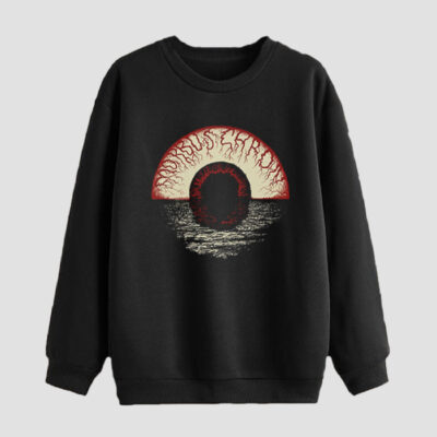 Sweat-shirt homme col rond en coton noir Dark Eye Design