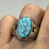 Bague en Argent Persan pour Homme I avec Turquoise de Neyshabur