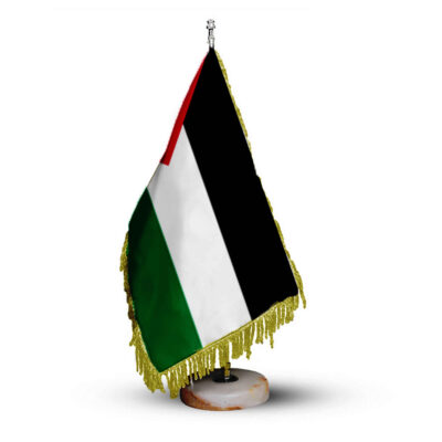 Drapeau de Bureau et de Table de la Palestine avec Base en Pierre
