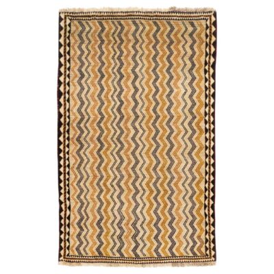 Tapis Gabbeh en laine persane authentique tissé à la main en Fars Crème