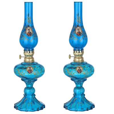 Lampe à huile en verre – design persan Shah Abbasi