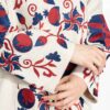 Persian Manto Traditional Cream & Red Design for Women