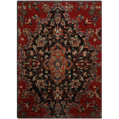 Tapis patchwork noué à la main persan vintage Heriz