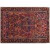 Tapis patchwork noué à la main persan vintage Heriz rouge