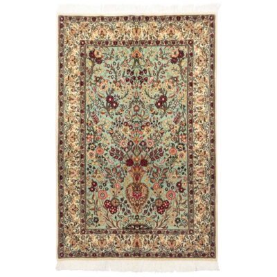 Tapis persan avec laine noué à la main à Ispahan floral vert clair