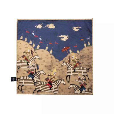 Foulard Miniature en Soie Persane pour Femme – Motif Luxueux et Vibrant Razm